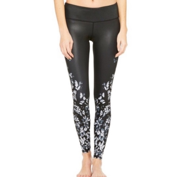 ALO Yoga Pants - Alo Yoga Black and White  Butterfly Leggings Women’s Size S